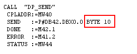 如何在 FC1 (DP_SEND)中使用“CHAR”型变量？