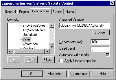 在S7Data控件中分配符号