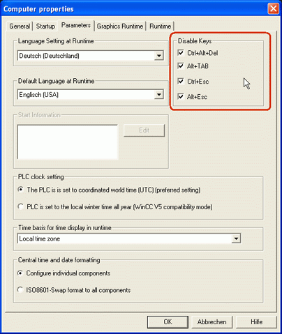 在 Windows Server 2000/2003, Windows 2000 Professional, Windows XP Professional 和 Windows Vista 中，如果 WinCC 中禁止组合键无效该怎么办？