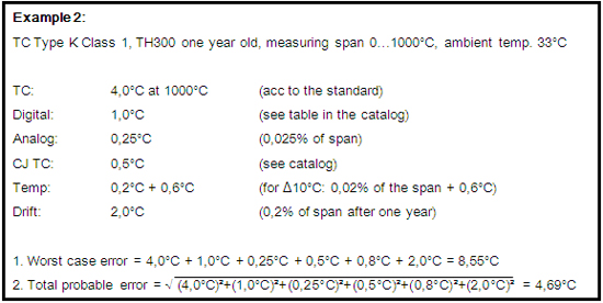 如何计算温度测量点的精度？