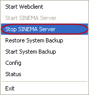 如何终止 SINEMA 服务应用程序，以便其授权不再被占用并能被移走？