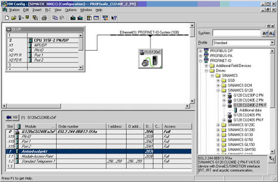 SINAMICS G120/G120C PN (CU2x0x-2 from FW V4.5):怎样用Drive ES Basic软件为带有PROFINET 通讯接口的SINAMICS配置 PROFIsafe 报文。