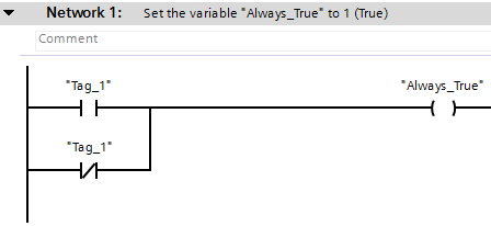 在 STEP 7 (TIA Portal) 的 LAD/FDB 语言编辑器中的，怎样定义一个值为 "TRUE" 的常量？