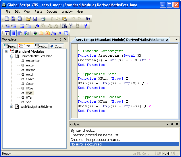 Modules And Procedures Wincc V7 4 Scripting Vbs Ansi C Vba Id Industry Support Siemens